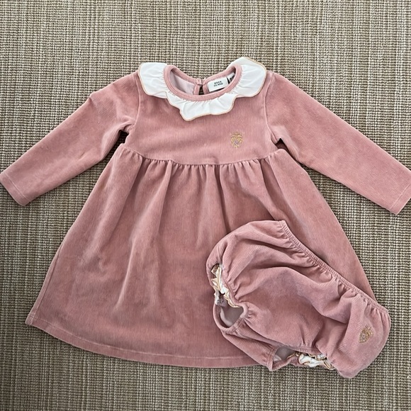 River Island Other - River Island Dusty Pink Corduroy Dress & Bloomers  9-12 months